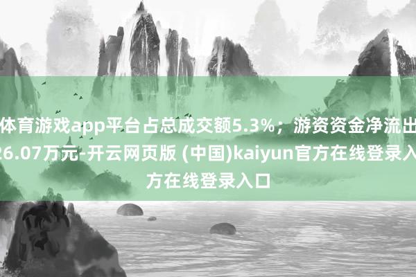 体育游戏app平台占总成交额5.3%；游资资金净流出226.07万元-开云网页版 (中国)kaiyun官方在线登录入口