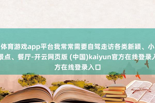 体育游戏app平台我常常需要自驾走访各类新颖、小众景点、餐厅-开云网页版 (中国)kaiyun官方在线登录入口